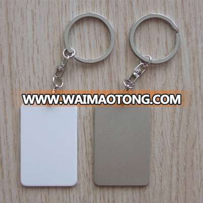 Rectangle Rotatable Car Blank Keyring Custom Sublimation Metal Key Chain  Double-sided printing pattern