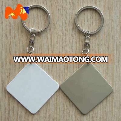 Cheap Printing Square Shape Sublimation Metal Keychain For Car Double-sided printing pattern